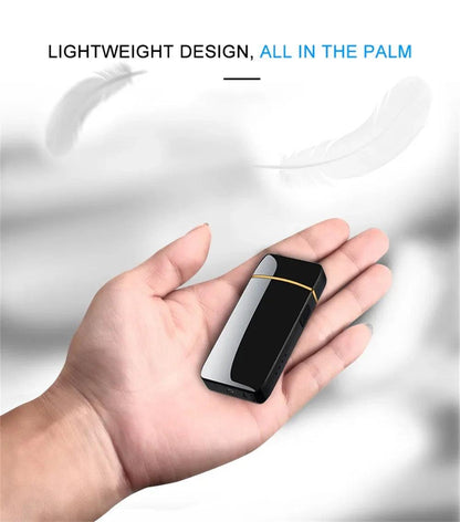USB Rechargeable Electric Windproof Double Arc Lighter with LED Display - MANDOTOS