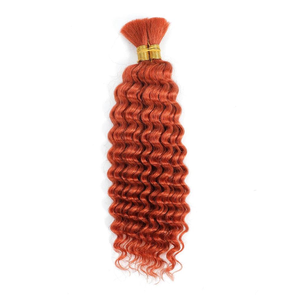 Human Braiding Hair 100g Deep Wave Human Hair Bulk for Braiding No Weft Curly Human Hair Extensions for Boho Braids - MANDOTOS