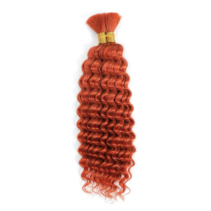 Human Braiding Hair 100g Deep Wave Human Hair Bulk for Braiding No Weft Curly Human Hair Extensions for Boho Braids - MANDOTOS