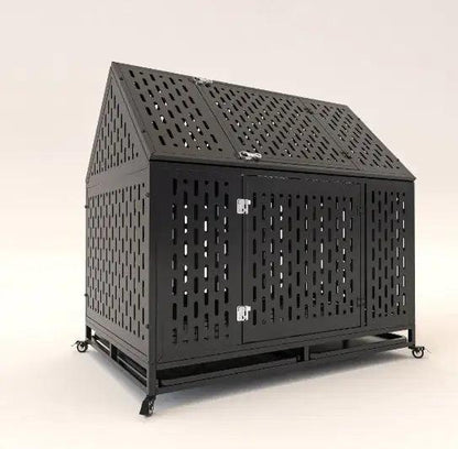 Indestructible 45" Dual-Door Dog Kennel - MANDOTOS