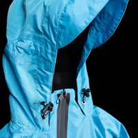 IWOM WeatherShield Convertible Jacket shown in dark gray with adjustable hood and multiple zippered pockets, outdoor waterproof outerwear