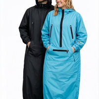 IWOM WeatherShield Convertible Jacket displayed on a hanger, showcasing its adjustable design and weather-resistant features.