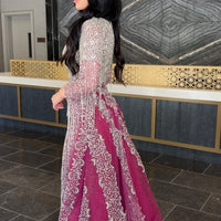 Iyza Belaar Aleya beaded detachable embellished sequin overskirt for long dresses, detailed with intricate beadwork and embellishments.
