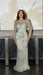 Iyza Belaar moral modest long sleeve flower mermaid gown, elegant dress with long sleeves and floral design for special occasions.
