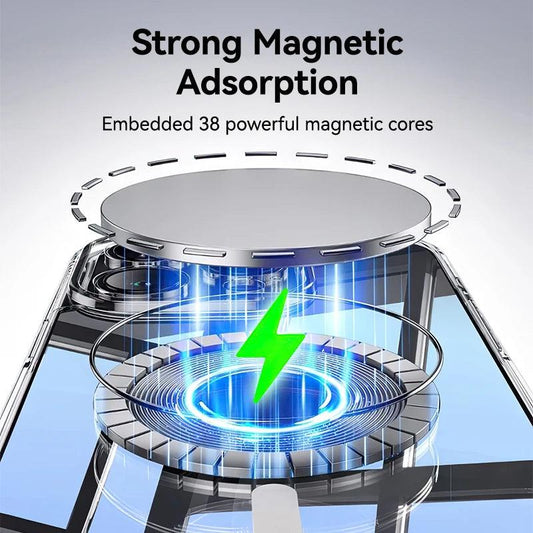 Joyroom Magnetic Case For iPhone 16 15 Pro Max Case Anti Yellow Transparent Cover For iPhone 16 Pro Wireless Charger Thin Cover - MANDOTOS