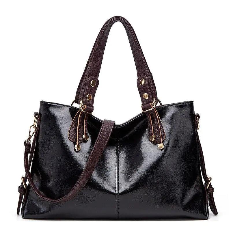 Kathie Leather Tote Purse - MANDOTOS