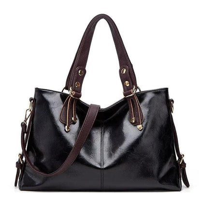 Kathie Leather Tote Purse - MANDOTOS