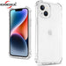 Shockproof clear silicone case for iPhone 15, 14, 13, 12, 11 Pro Max and Mini, showing soft, ultra-thin protective cover with precise cutouts.