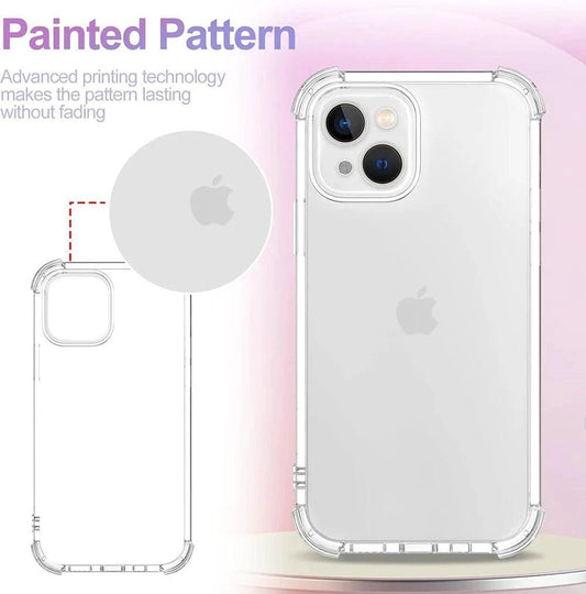 Shockproof soft clear silicone case for iPhone 15, 14, 13, 12, 11 Pro Max, and Mini from kianghue, ultra-thin and protective.