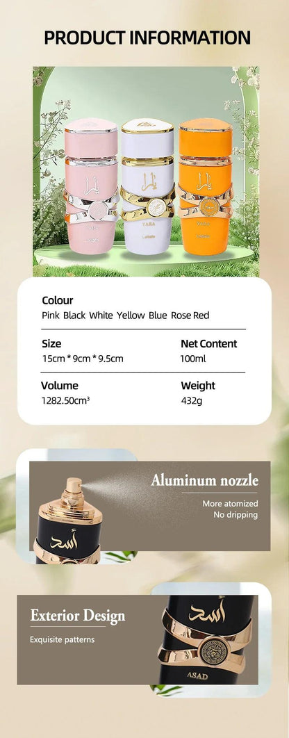 Lattafa Yara Perfume Women Eau De Parfum Original Arab Perfumes Arabian Perfume Lasting Fragrance Light Fragrance Long-lasting - MANDOTOS