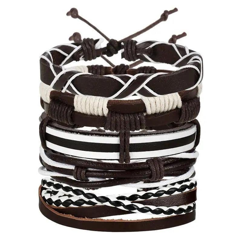 Layered Leather Charm Bracelet - MANDOTOS