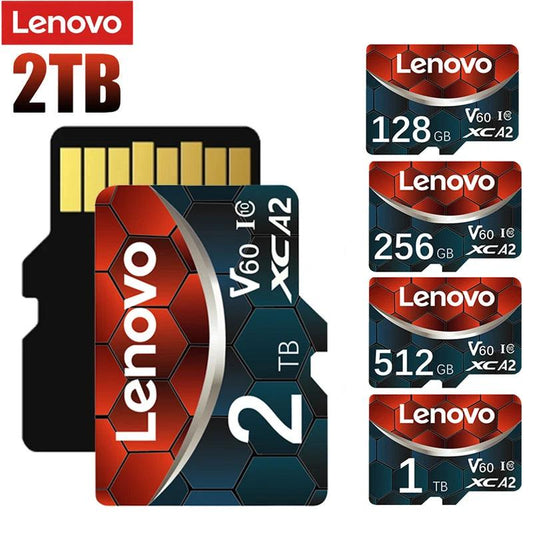 Lenovo Memory Card 128GB Class 10 V60 TF Card 2TB 1TB 512GB 256GB A2 U3 Micro SD Card For Mobile Phone PC Speaker HD Camera - MANDOTOS