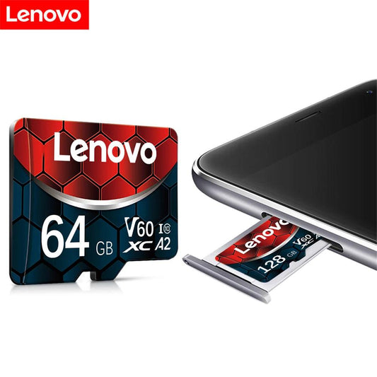 Lenovo Memory Card 128GB Class 10 V60 TF Card 2TB 1TB 512GB 256GB A2 U3 Micro SD Card For Mobile Phone PC Speaker HD Camera - MANDOTOS