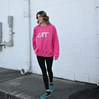 Adult Little Rad Things winged logo crew sweatshirt, casual shirt with graphic design, soft fabric and comfortable fit.
