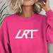 Adult Little Rad Things winged logo crew sweatshirt, casual shirt with ribbed cuffs and logo design on front.