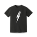Black adult Spark T-Shirt by Little Rad Things, featuring a vibrant spark graphic on the front.