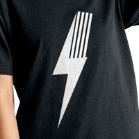 Black adult Spark Tee T-shirt by Little Rad Things featuring a colorful spark design on the front.