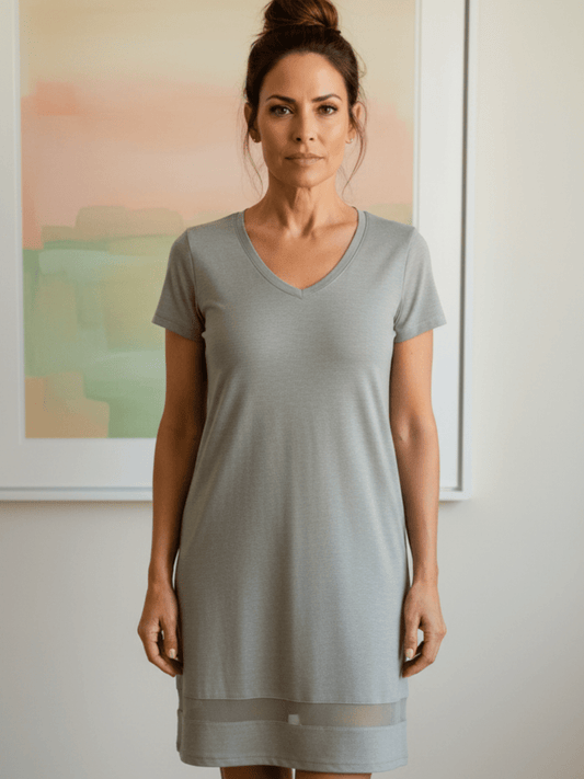 Lusome Sleep USA Gabriela Nightie chemise in soft fabric with delicate lace details and a relaxed fit for comfortable sleepwear.