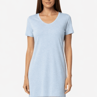 Lusome Sleep USA Gabriela Nightie chemise in soft, flowy fabric with delicate lace details and adjustable straps.