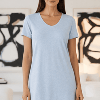Lusome Sleep USA Gabriela Nightie chemise in soft, flowing fabric with lace trim and delicate straps, perfect for comfortable sleepwear.