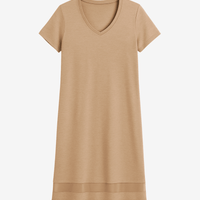 Lusome Sleep USA Gabriela Nightie chemise in soft, flowing fabric with delicate lace details and adjustable straps.