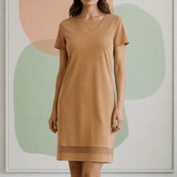 Lusome Sleep USA Gabriela Nightie chemise in soft fabric with delicate lace detailing, designed for comfortable, elegant sleepwear.