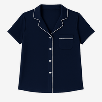 Lusome Sleep USA Donna short sleeve shirt in soft fabric with a relaxed fit, light blue color, and casual style.