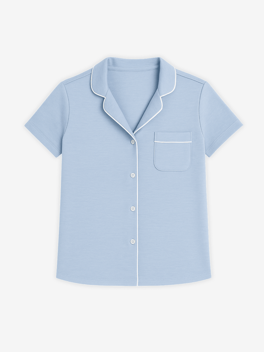 Lusome Sleep USA Donna short sleeve shirt in soft fabric, featuring a relaxed fit and casual style, perfect for comfortable wear.