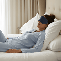 Lusome Sleep USA Collagen Infusion Sleep Mask for skin care, showing the mask's soft texture and hydrating formula on a white background.