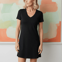 Lusome Sleep USA Eva sleepshirt, soft and comfortable women's sleepwear in light blue fabric with short sleeves and relaxed fit.