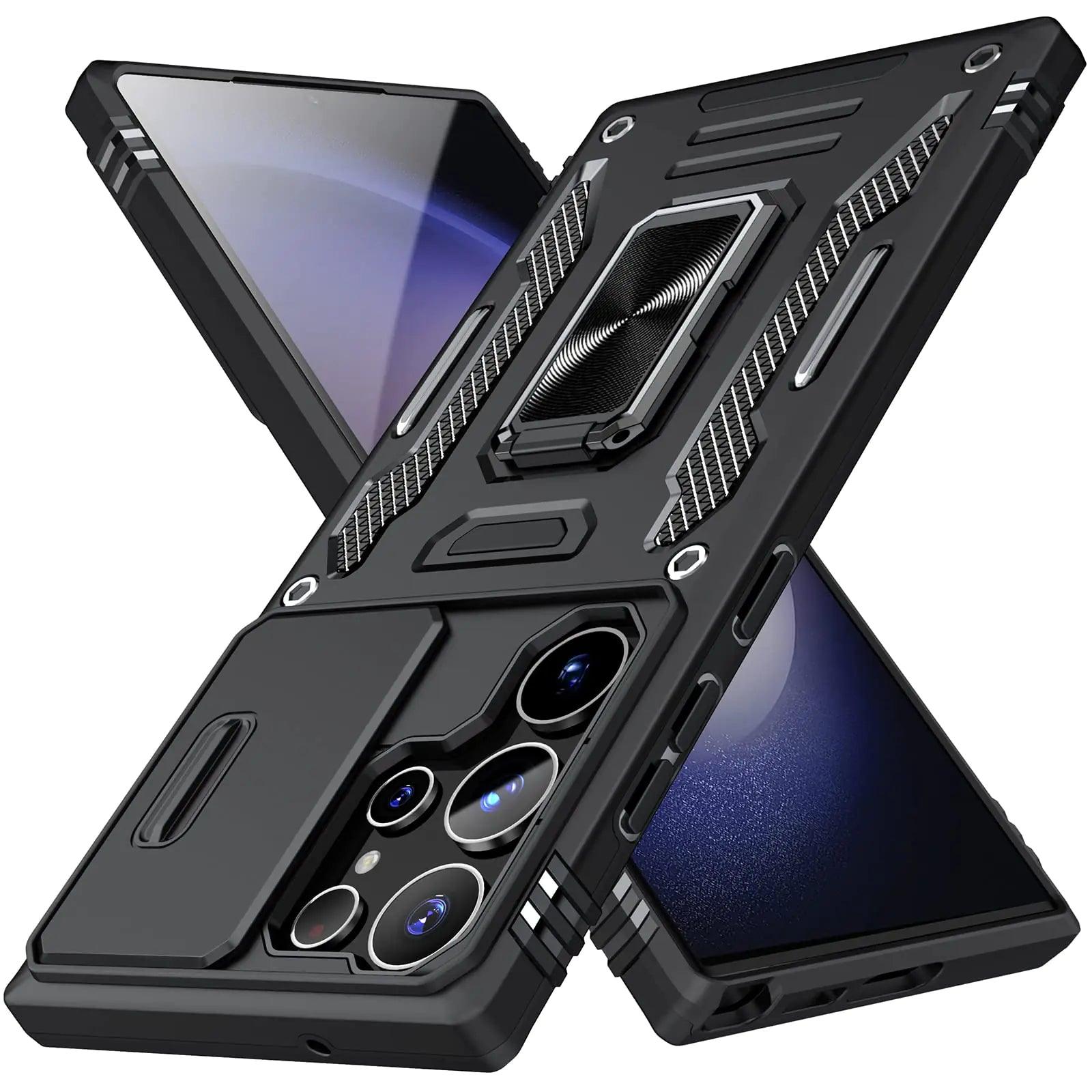 Samsung S23 Ultra Case with Camera Shield & Ring Stand - MANDOTOS