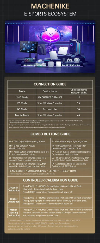 MACHENIKE G5Pro V2 Ultimate Gaming Controller Optical Trigger ABXY Button Hot-Swappable Joystick 4K Resolution For Switch PC - MANDOTOS