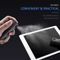 Mandotos 2-in-1 phone and computer screen cleaner kit with microfiber cloth for dust removal and screen cleaning.