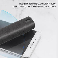 Mandotos 2-in-1 phone and computer screen cleaner kit with microfiber cloth for dust removal and screen cleaning.