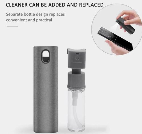 Mandotos 2-in-1 phone and computer screen cleaner kit with microfiber cloth for dust removal and screen cleaning.