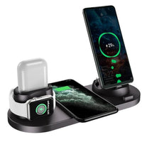 Mandotos 5V wireless charger with lithium battery and USB interface, showing the compact charger and charging port.