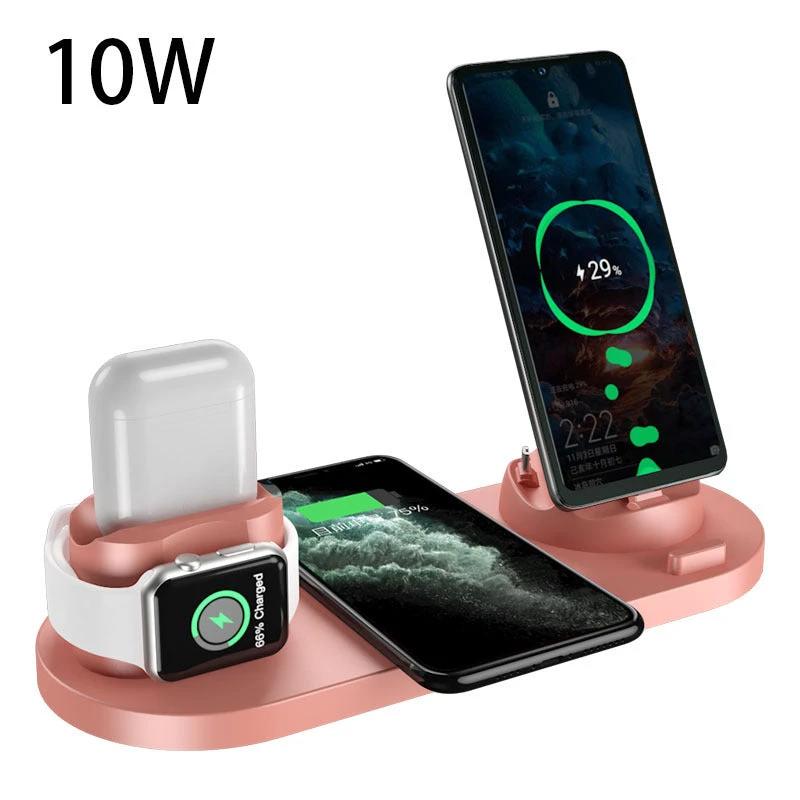 Mandotos 5V wireless charger with lithium battery and USB interface, showing the compact charger device with ports and indicators.