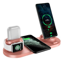 MANDOTOS 5V wireless charger with lithium battery and USB interface, showing the compact device with charging ports and indicator lights.