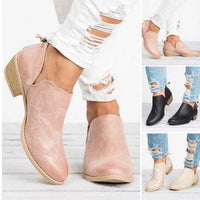 Mandotos women's autumn ankle boots with retro high heels, stylish leather design and ankle-length cut for a fashionable look.