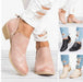 Mandotos women's autumn ankle boots with retro high heels, stylish leather design and ankle-length cut for a fashionable look.