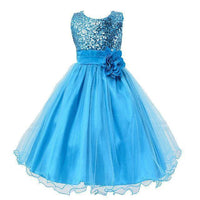 Baby sequin dress by MANDOTOS featuring flower girl style, perfect for weddings and princess-themed events.