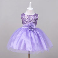 Baby sequin flower girl dress by MANDOTOS, featuring a princess-style design with sparkling sequins for special occasions.