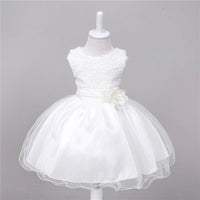 Baby sequin dress by MANDOTOS featuring floral embellishments, perfect for flower girl or princess wedding attire.