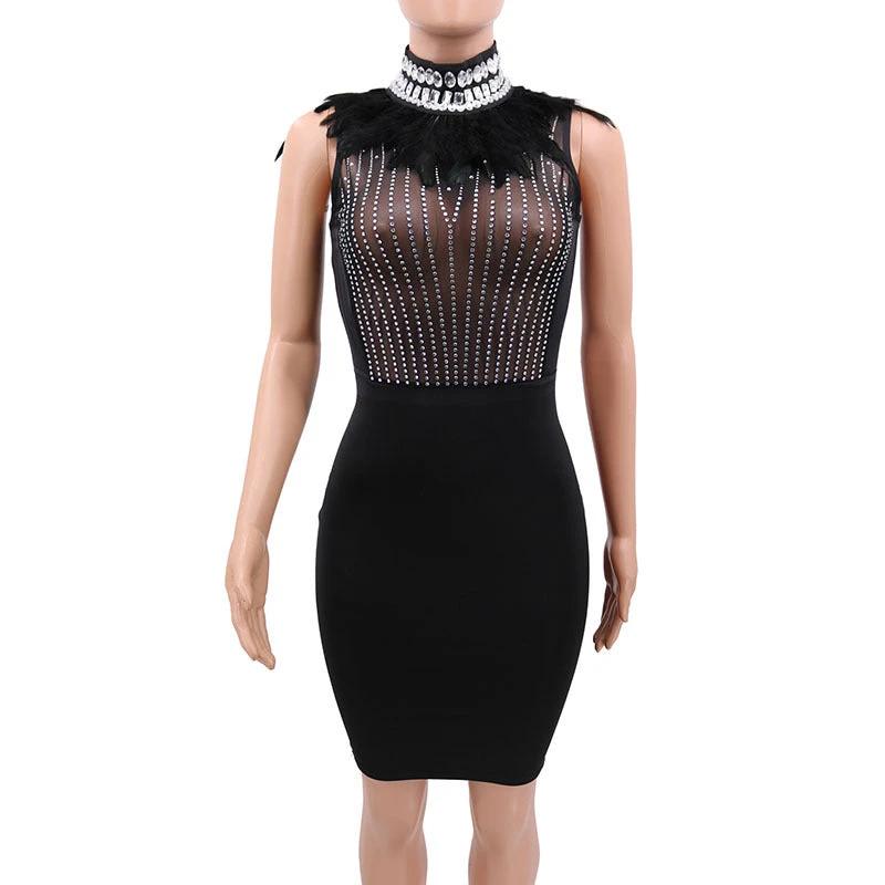 Mandotos bandage beads evening dress featuring intricate beadwork and a fitted silhouette for elegant formal occasions.