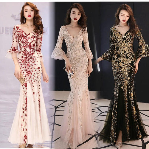 Mandotos princess slim evening dress, elegant banquet gown with fitted silhouette, perfect for formal events and special occasions.