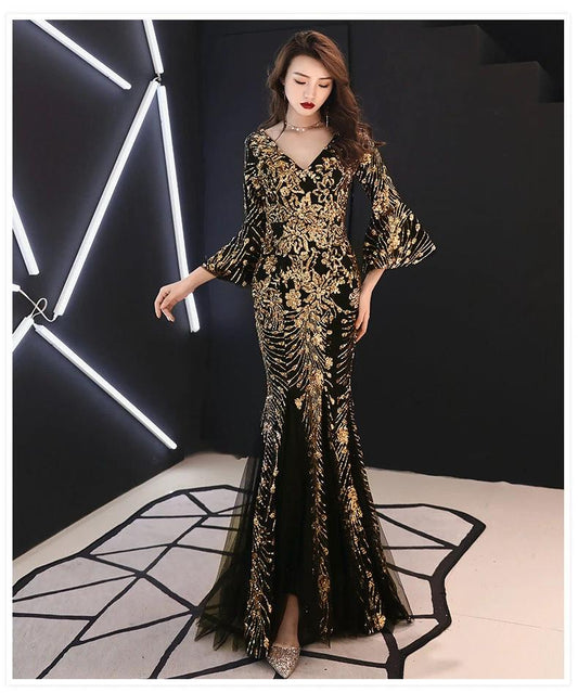 Mandotos princess evening dress, slim fit gown with elegant design, suitable for formal events and special occasions.