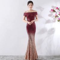 Mandotos long birthday party dress for women, slimming host gown with elegant fit and flowing fabric, suitable for celebrations.