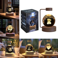 Mandotos cosmic dinosaur crystal ball night light with warm glow, USB powered, ideal for bedside or birthday gift.
