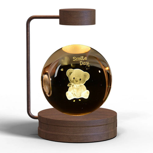 Mandotos cosmic dinosaur crystal ball indoor night light with USB power, warm glow, ideal for bedside or birthday gift.