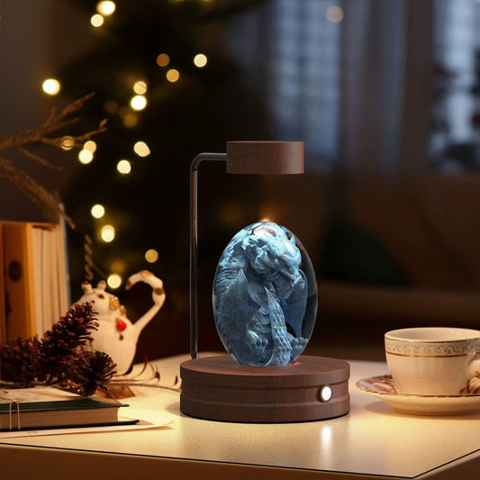 Mandotos crystal ball cosmic dinosaur indoor night light with USB power, warm glow, perfect bedside lamp and birthday gift.